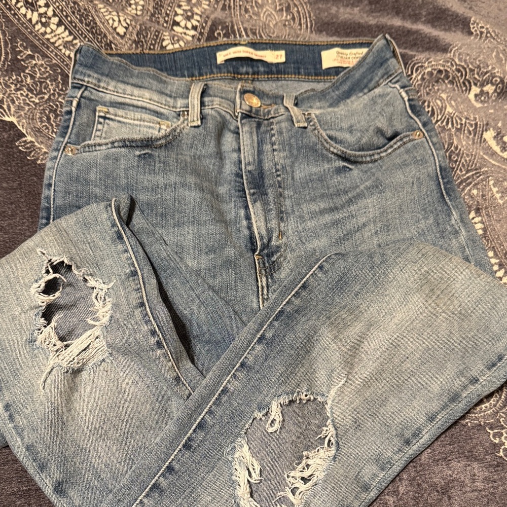 Levi's Light Blue Ripped Skinny Jeans